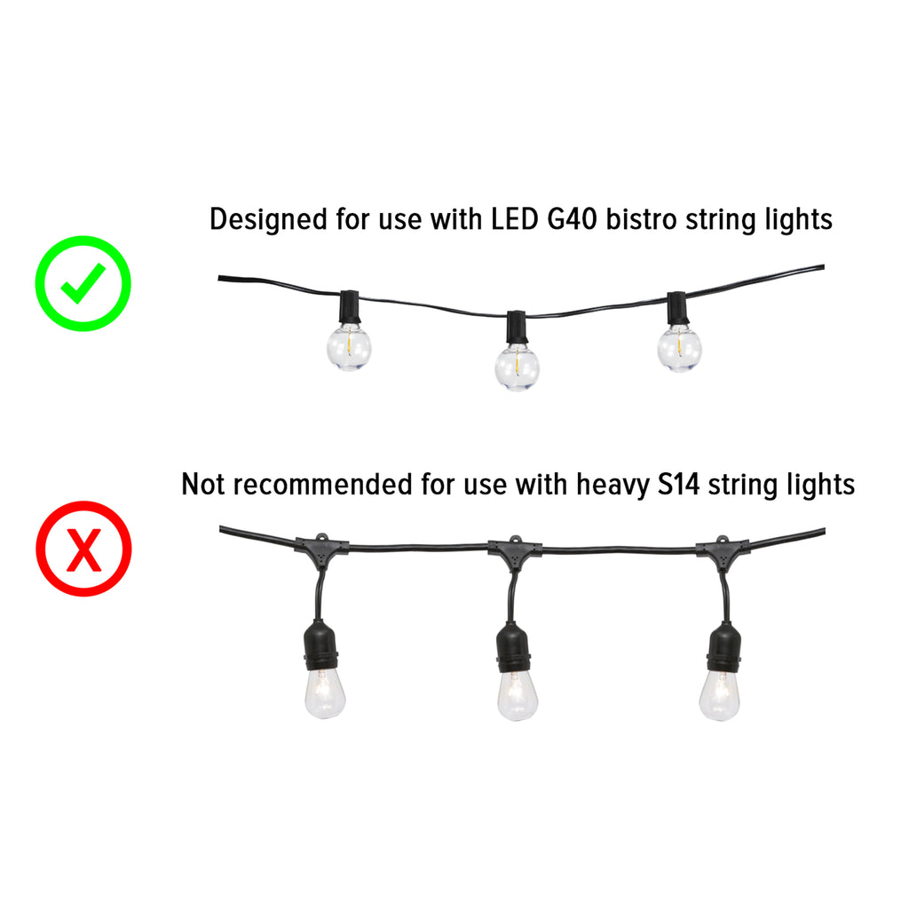 Recommended string lights for pole stands