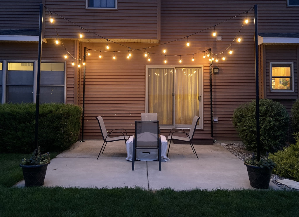 IYN String lights over small patio