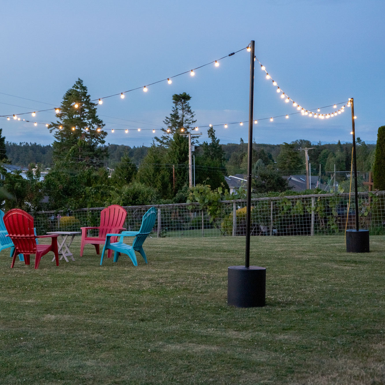 Allsop String Light Pole Stand with Tank Base in Black