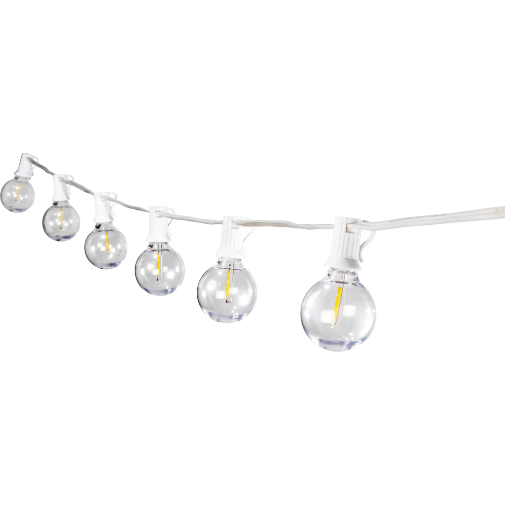 White string light cord with bulbs
