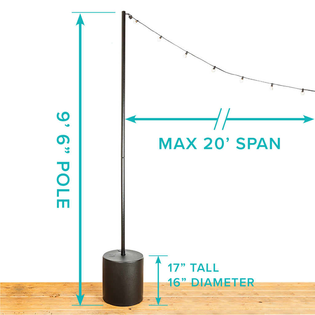 String light pole stand with callouts